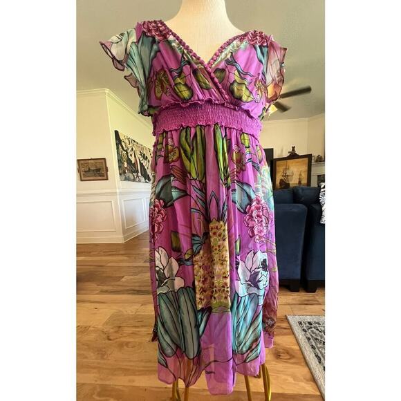 JESSICA TAYLOR GARDEn PARTY FLORAL LINED DRESS WOMENS PLUS SIZE 3X - Picture 6 of 9